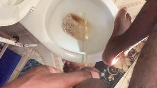 Pissing in WC Desperation