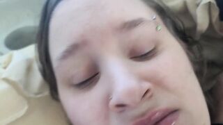 Cum trickling from mouth!
