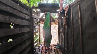 Outdoor Shower Fellatio Sex Large Titties
