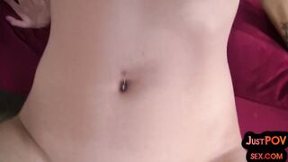 POV BJ loving teen rides BFs knob and talks impure for him