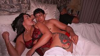 Pumped up stepson ends up having sex with his stepmother in secret, sharing the bed.