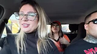 I found a cashier at the bus stop and asked her to be a porn actress! We started making out right there in public, kissing and sucking each other's mouths, and then we screwed in the car.