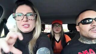 I found a cashier at the bus stop and asked her to be a porn actress! We started making out right there in public, kissing and sucking each other's mouths, and then we screwed in the car.