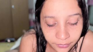 Sucking cock until I gulp all the hot cum.