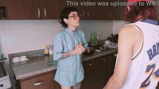 The cleaning lady is a total slut