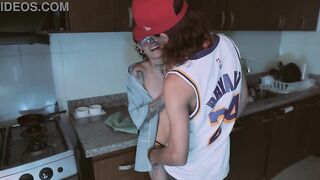 The cleaning lady is a total slut