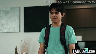 Stepfather banged his step sons cute GF next to him