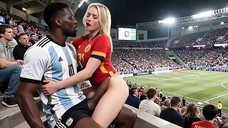 WOW Hot! (( " ARGENTINA screw SPAIN " )) Final World Cup... in Public! Who wins? Answer in the comments! "Interracial"(IA)