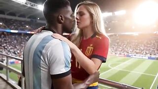 WOW Hot! (( " ARGENTINA screw SPAIN " )) Final World Cup... in Public! Who wins? Answer in the comments! "Interracial"(IA)