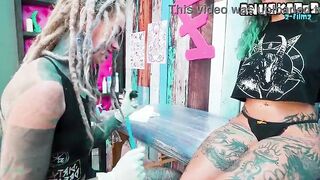 Tattoo Session Turns Into Wild Anal 3-some