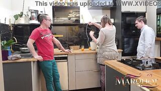 Making Orange Juice Turns Into Rough Double – Husband & Lover Destroy My Booty, Husband Cums Deep Inside Whilst I Squirt Everywhere