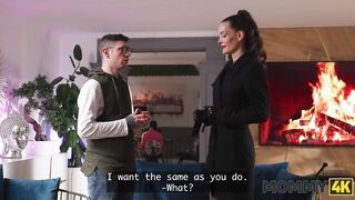 MOMMY4K. Latex Mom will Teach you How to Fuck