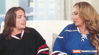 Unleash your wishes on your stepmom's cootchie with some super hot hardcore porn! The huge-boobed MILF Richelle Ryan loves having super-naughty orgy with her youthful stepson after hockey games.