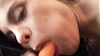 Peculiar Teen From Germany Playing with Her Toy