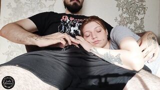 The Beauty Dozed Off On Her Boyfriend's Lap And Was Screwed In Her Mouth