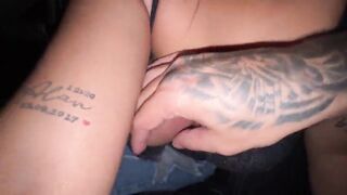 BBW brunette with big bazookas has sex with a stranger. pov - close up - mexican