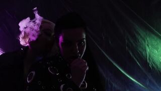 Smokin' Fetish - Lesbian slowly masturbation with smoke - Arya Grander and Dredda Dark
