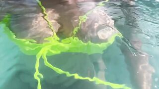 Sexy Italian MILF Artemisia Love Flashing her soaked big boobs underwater in Public Full OF