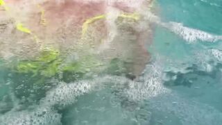 Sexy Italian MILF Artemisia Love Flashing her soaked big boobs underwater in Public Full OF