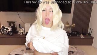 MARVELOUS SLENDER ASIAN GOLDEN-HAIRED BABY GETS POUNDED HARD WITHOUT LENIENCY