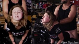 "Please cum in my butt" Biker Babe Lets Me Fuck Her Flawless Booty Bent Over My Motorcycle (Free)