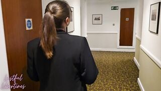 Cum hungry hotel receptionist tempted me as my wife showered in the next room