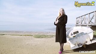 CHICASLOCA - Georgie Lyall Big Breasts British Sweetheart Fucks Lucky Chap at the Beach