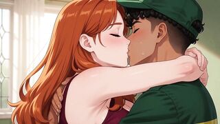 18-year-old male courier delivered a package and satisfied a concupiscent redhead woman