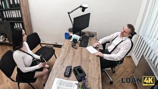 LOAN4K. A Young Student beauty Tempted a Loan officer with her Big Natural Titties