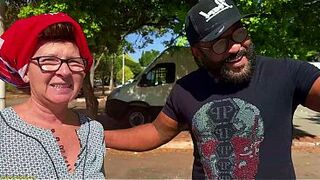 big natural breast Aged picked up from street for BBC butt banging