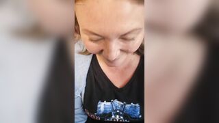 Sexy milf admits to wanting 4 dongs at once she sucks him twice and cums so many times so much cum in public