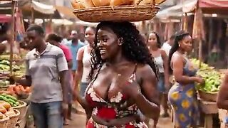 Hawt ebony [ AI Generated ] back sexy african nigerian dark big breasts biggest booty thick excited MILF twin sister house wife raw drilled by a teen naija attractive dark chap raw after oral, mixed missionary