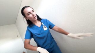 Massage Gone Wild: Brunette Presses Her Big Bazookas In His Face Then Sucks Him Dry