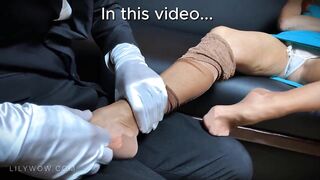 LilyWOW, Stockings, Stocking Feet, Foot Massage, Obedient Servant, ASMR, Sexy Legs, MILF Stockings, Feet Fetish