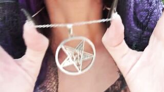 Gothic Witch Wanders the Cemetery, Performs Black Magic Rituals, and Makes YOU to Worship Her and Satan.