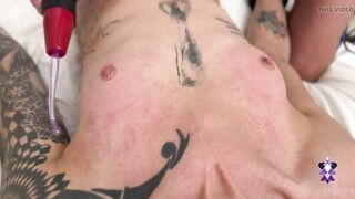Violet Wand Electrifies Trans Gals Breasts & Caged Wang