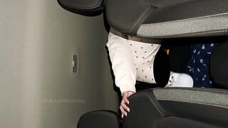 Unfaithful girlfriend sneaks out of her house at midnight to have sex in her lover's car