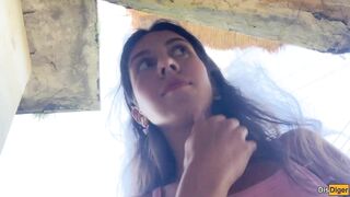 Angel Asks Waiter to Cover Her Face with Cum in Public Cafe to Eat Burger