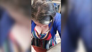 She rides a sex-toy then sticks his dick in her mouth until this chab cums