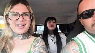 I called a student over at the bus stop to be a porn actress! This sweetheart didn't even expect to get inside the car before we started kissing in public. And we had great sex in the car!