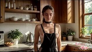 My 18-year-old maid loves it when I bang her cute, taut vagina with my big penis and cum inside her![AI]