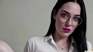 Fucking the private teacher when no one was home - Vagina orgasm - big ass and white breasts of a woman wearing glasses - dark haired woman was secretly screwed - AI