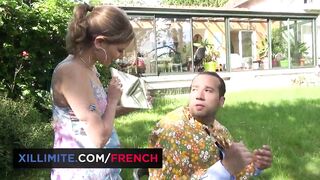 Butt slam with the young hairdresser