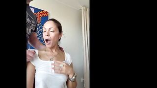 Perfect Wife: Hawt Amateur Pornstar Angelina Gets Rod in Her Mouth and Cum on Her Breasts