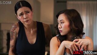 Sexy Kimmy Kimm enticed by stepmom and enjoyed passion lesbian sex