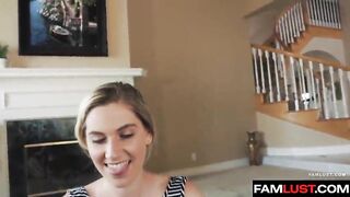 Lustful Stepsister Swallows Stepbrother's Load To Keep Their Obscene Secret From Parents