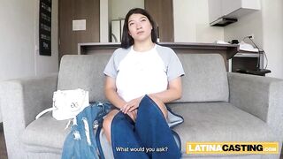This NATURAL BOOBS LATINA took off her wedding ring before bending down for a SLOPPY BLOW JOB SEX
