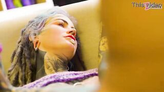 Inked Angel Gets Hard Anal, ATM in 3-some