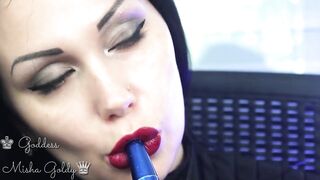 Cum to my big lips and hookah smoke!