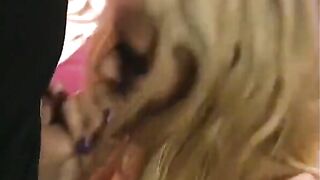 Sexually excited fucker rubs her love button before stroking and sucking her friend's ramrod
